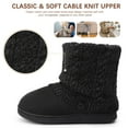 thumbnail image 2 of ​HOMEHOT Women's Bootie Slippers Warm Knit Plush Lining Boots Slip on Memory Foam House Slippers Black 11-12, 2 of 6