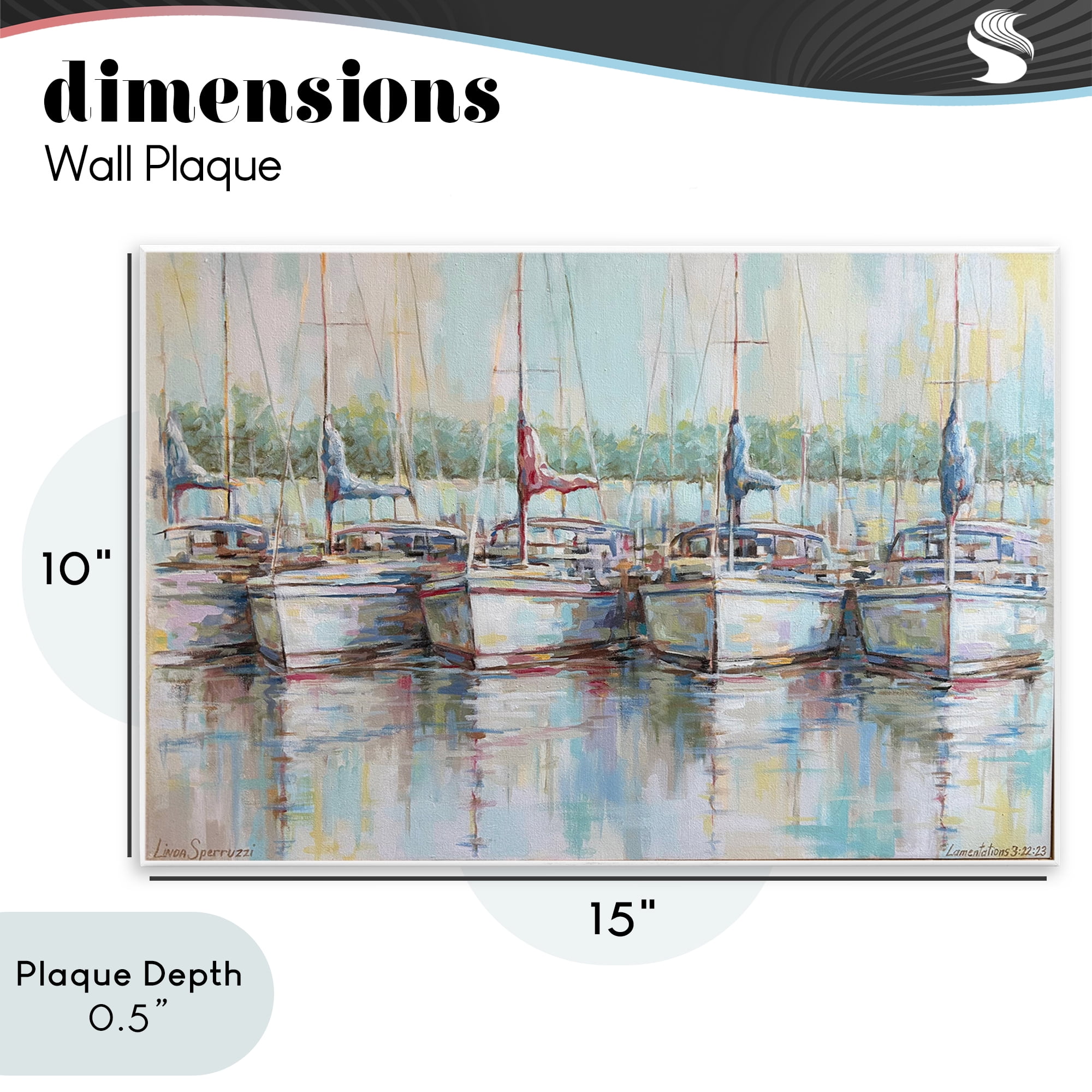Stupell Industries Morning At The Marina Wall Plaque Art, design by Linda Sperruzzi