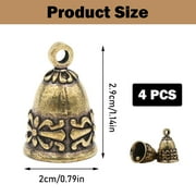 4 Pcs Retro Pattern Bells Small Vintage Brass Hanging Bells