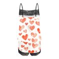 thumbnail image 5 of Women's Valentine's Day Lace Sleeveless Tank Top with Spliced Shorts Casual Pajama Set, 5 of 5