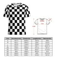 thumbnail image 3 of Womens T-Shirt Classic Check Print O Neck T-Shirts Short Sleeve Black And White Funny Pattern Tops Clothing Big Size 6X, 3 of 7