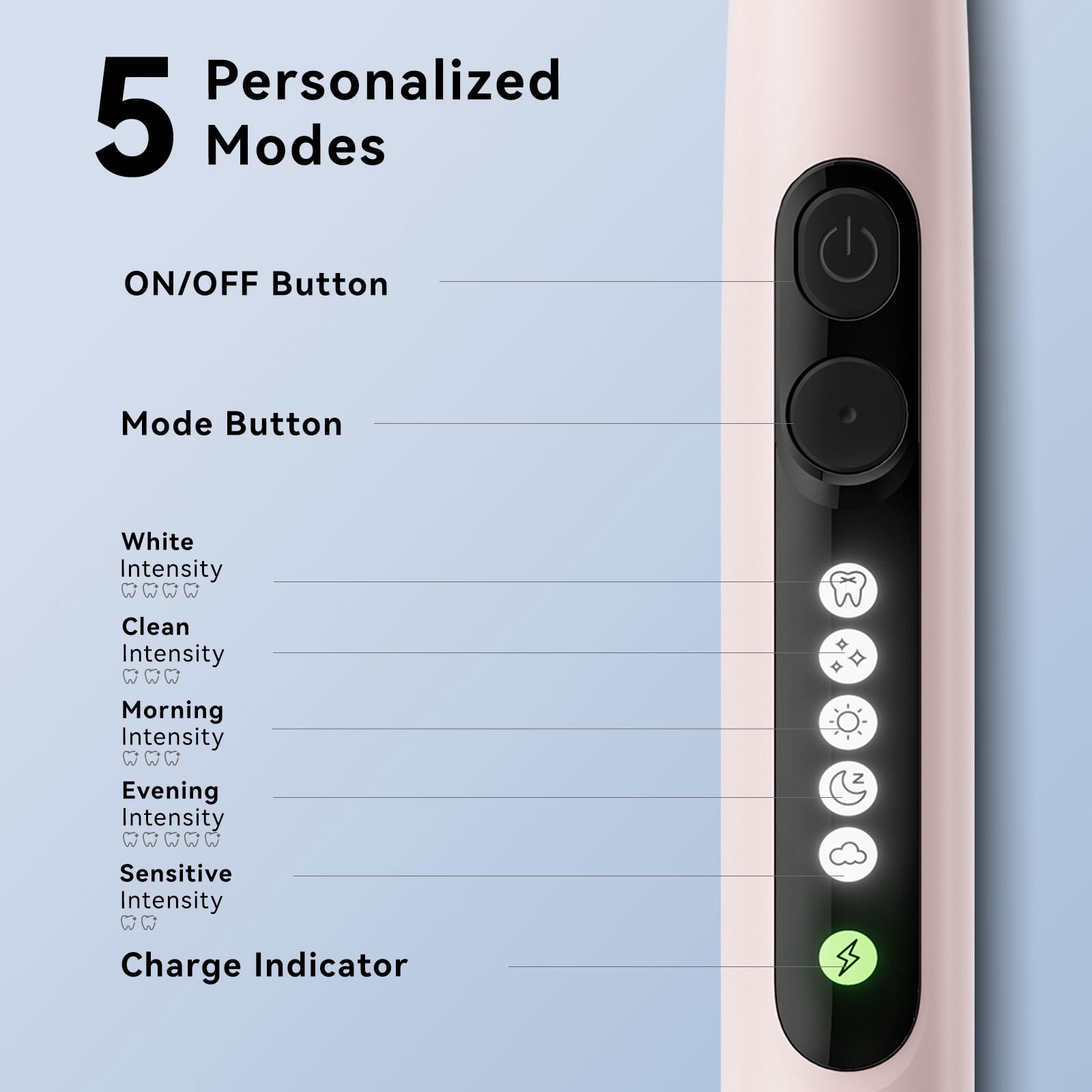 Seago Rotating Electric Toothbrush for Adults ，with 8 Replacement Heads, 5 Cleaning Modes,  with Timer and Travel Case ，SG-2607 Pink
