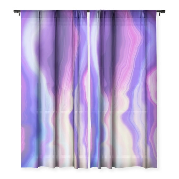 Society6 Marta Barragan Camarasa Lilac luminous strokes Single Panel Sheer Window Curtain 50" x 96"
