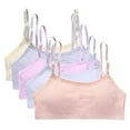 thumbnail image 1 of 5-Pack Teen Girls Big Girls Cotton Development Bra Adjustable Shoulder Strap Cami Training Bra, 1 of 12