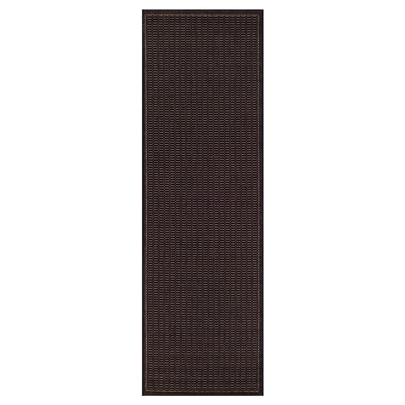 Couristan Recife Saddle Stitch Indoor /Outdoor Area Rug, Black- Cocoa, 2'3" x 11'9" Runner