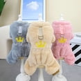 thumbnail image 2 of Monos de lana para perros, pijamas de felpa para cachorros, mono cálido para perros pequeños, ropa de invierno para perros Chihuahua con anillo de correa, 2 of 4
