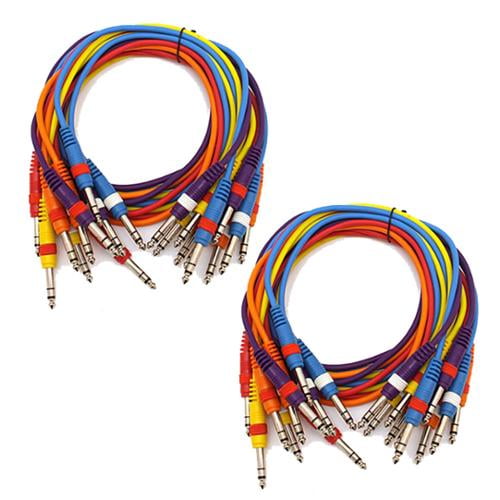 Seismic Audio - 20 Pack of 18 Inch 1/4" TRS Patch Cables - 18" TRS Patch Cords - SASPC1.5n-2Pack