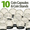 10 Coin Capsules & 10 Coin Stands for 1oz SILVER or COPPER ROUNDS Airtight 39mm