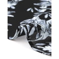 thumbnail image 5 of INSPIRE CHIC Women's Round Neck 3/4 Ruffle Split Sleeve High Low Asymmetrical Chiffon Tunic Blouse Black White Floral L, 5 of 6