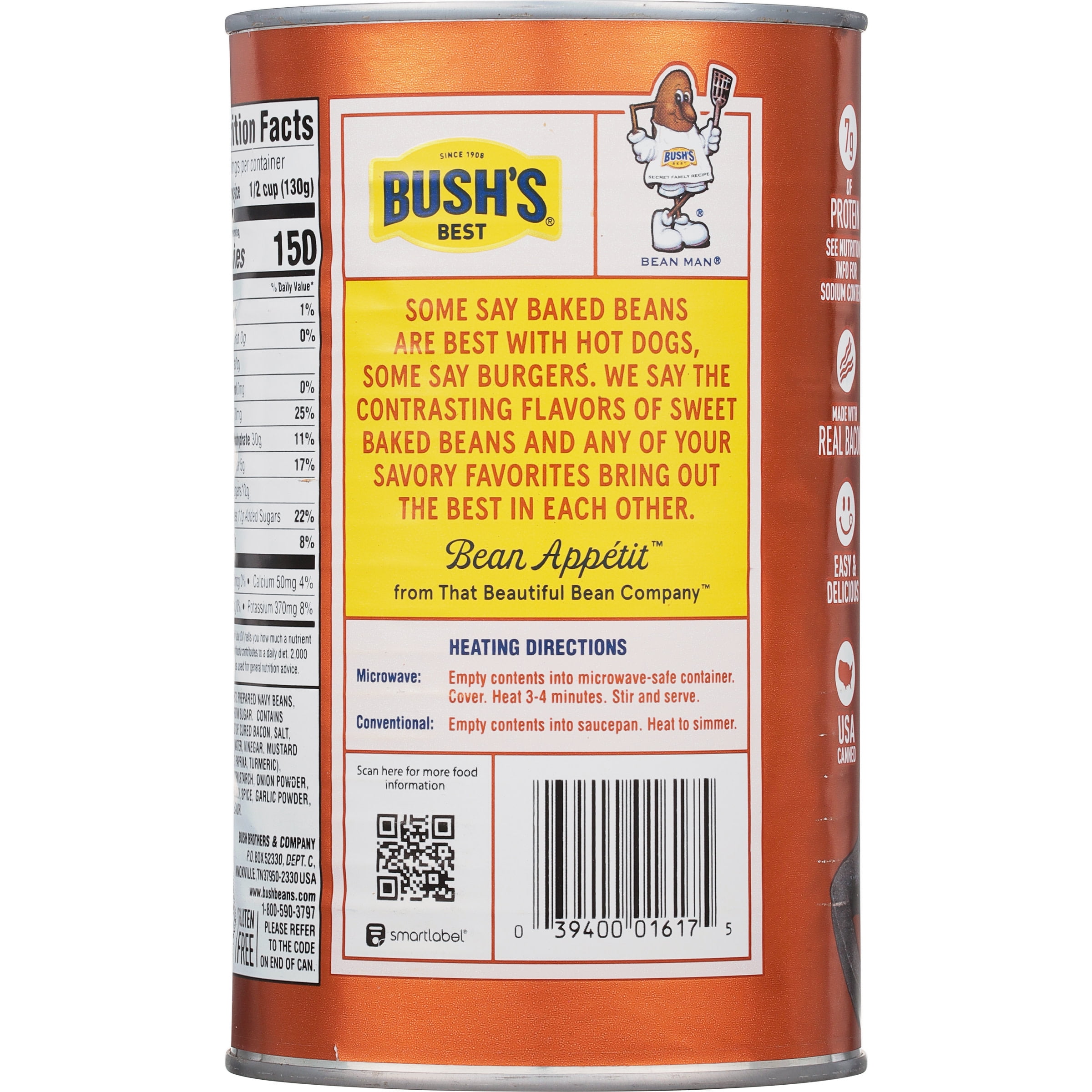 Bush's Original Baked Beans, Canned Beans, 55 oz Can
