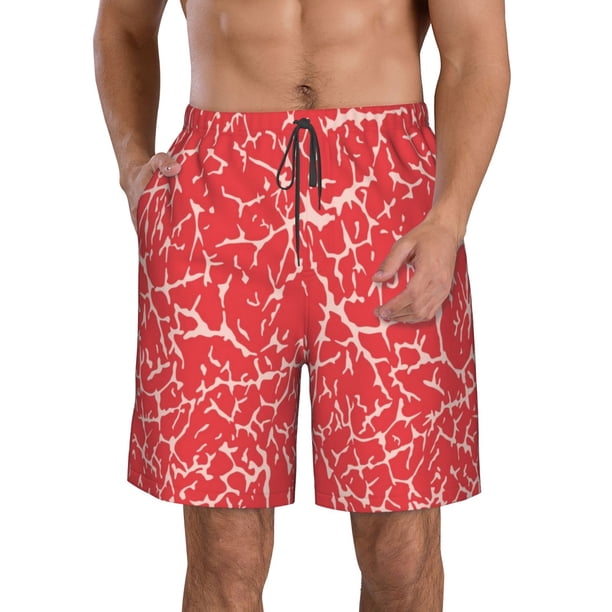 Balery Beef2 Traje de Baño Estilo Hawaiano para Hombre, Shorts de Secado Rápido con Bolsillos-Large