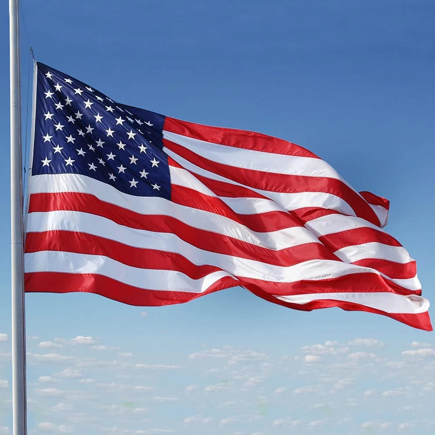 Buy American Flag 3x5 Outdoor US Flag ,Premium Deluxe Embroidered Stars