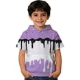 thumbnail image 2 of Shirt for Kids Boys Girls Girls Short Sleeve Hooded Sweatshirt Lightweight Casual Pullover Top Pocket Summer Tee Tops 10-11 Years, 2 of 4