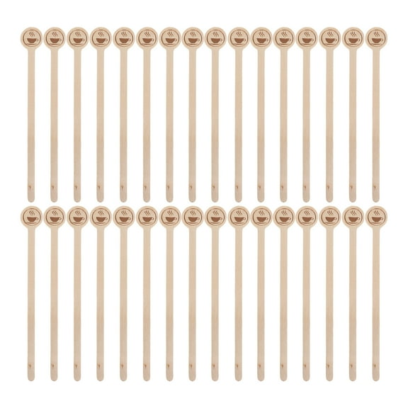 WEUVEB 100Pcs Wooden Disposable Stir Sticks for Coffee and Hot Drinks Natural Beige