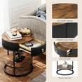 thumbnail image 2 of VENTOPYR 2-Tier Metal End Table with Drawer,Wooden Round Nightstand with Shelf, 2 of 7