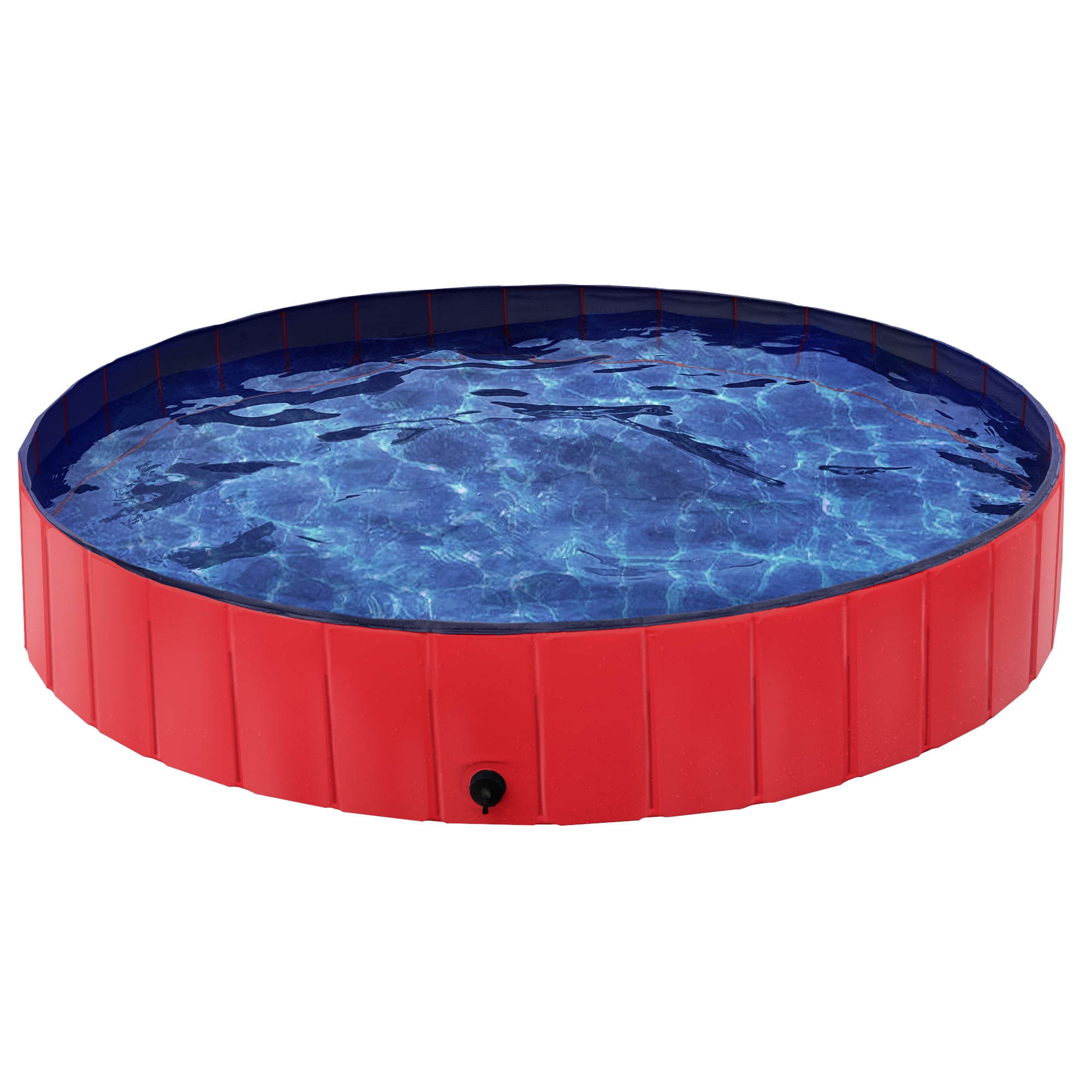 Foldable Pet Swimming Pool Wash Tub for Cats and Dogs, Red, XX-Large, 63"
