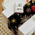 thumbnail image 4 of Winter Snowflake Table Runner Pink Golden Christmas Snow Table Runners Kitchen Dinning Table Decoration for Holiday Farmhouse Rustic Home Party Wedding Indoor Outdoor 13x48 Inch, 4 of 6