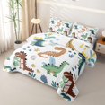 thumbnail image 3 of Erosebridal Multicolor Dinosaur Graffiti Bed Spread Queen,Jungle Dino Egg Queen Coverlet Set For Boys,3pcs, 3 of 7