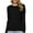 Noir, variante sur LANPULUX Chandail pour Femmes en Laine Mérinos 100 Pure à Manches Longues, Col Roulé, Col Rond, Haut pour Femme, Chandail pour Femme