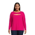 thumbnail image 4 of Terra & Sky Plus Size Cut Out Knit Top, 2-Pack, 4 of 6