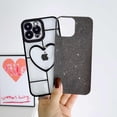 thumbnail image 4 of iPhone 14 Pro Max Case(6.7 inch), 3D Hollow Love Heart Pattern, Luxury Plating with Bling Sparkly Glitter Case,Soft TPU Shockproof Protective Case for 14 Pro Max for Women Girls（Black）, 4 of 13