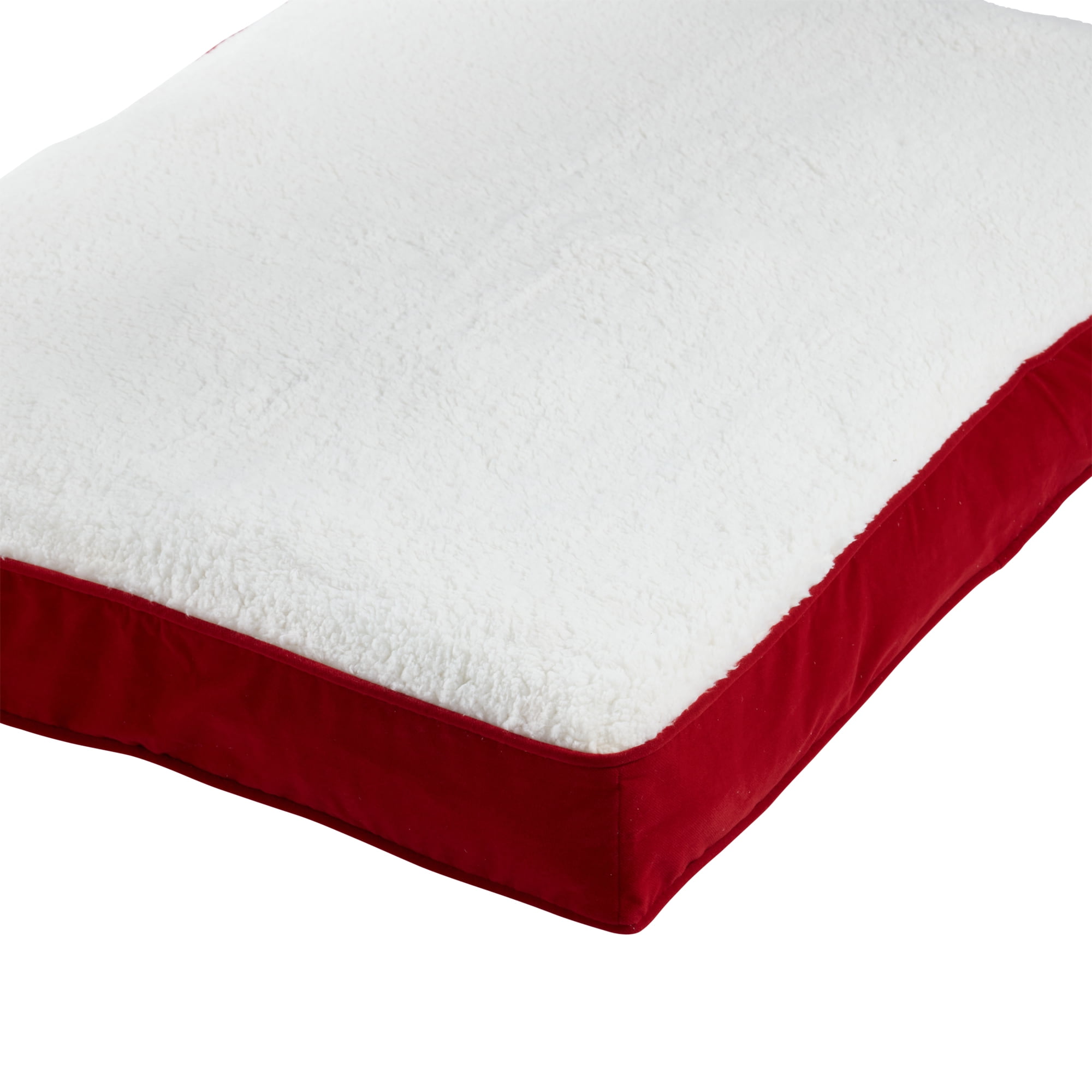 Happy Hounds Daisy Deluxe Sherpa Supportive Dog Bed, Crimson, Medium (42 x 30 in.)