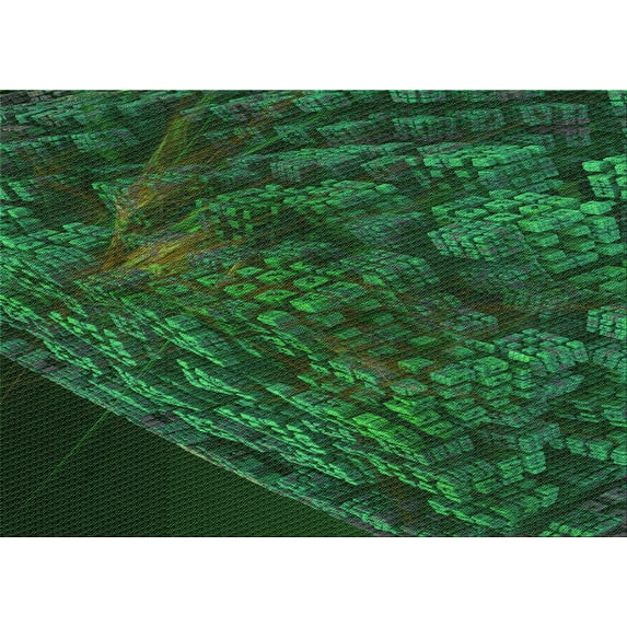 Ahgly Company Indoor Rectangle Patterned Dark Forest Green Area Rugs, 2' x 3'