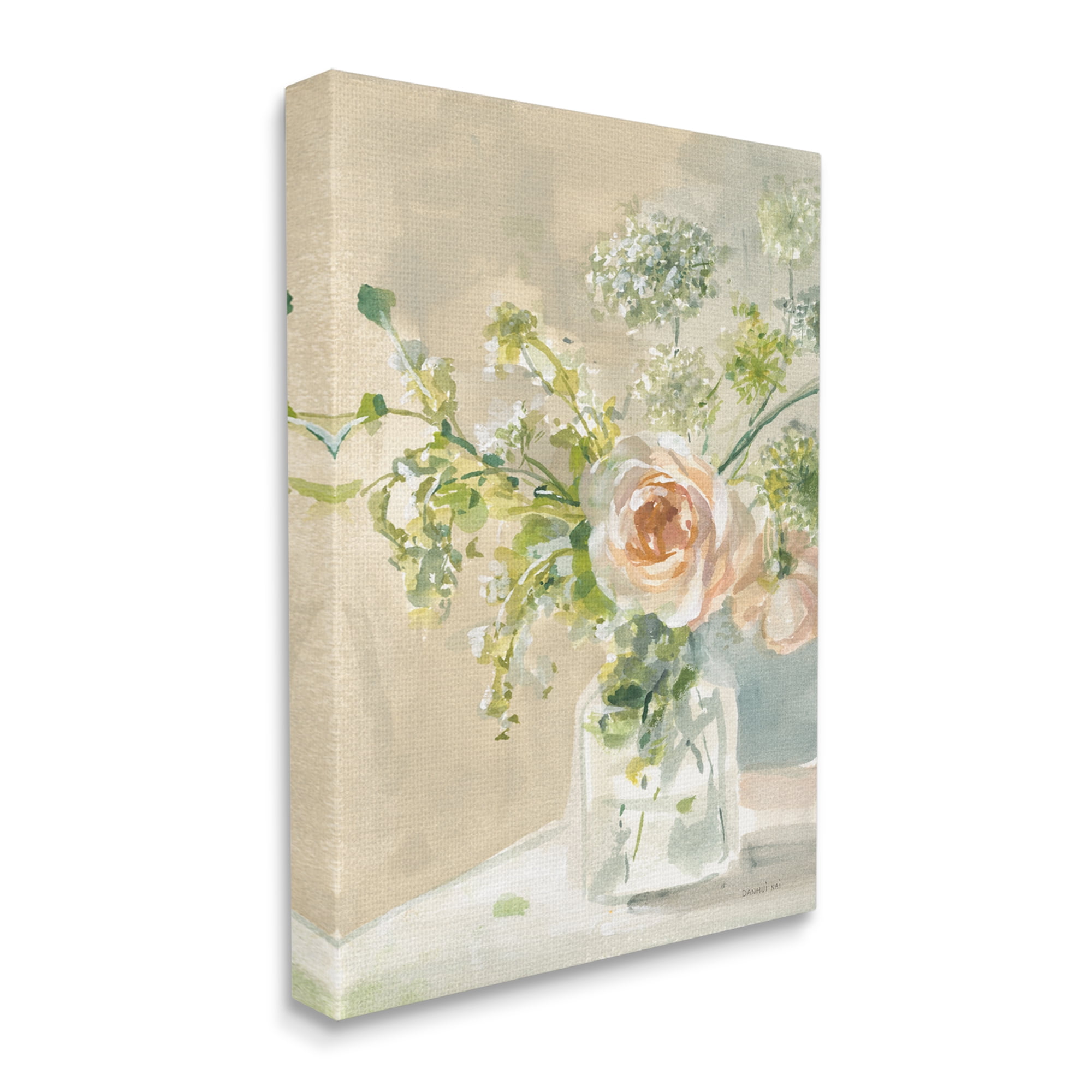 Stupell Industries Rose Bouquet Painting Botanical & Floral Painting Gallery Wrapped Canvas Art Print Wall Art, 30 x 40