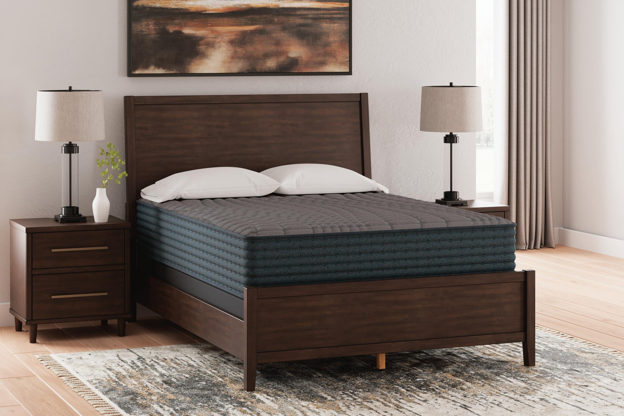 Signature Design by Ashley 12-inch Gray 1200 Series Charcoal-Infused Gel Memory Foam Hybrid Firm King Mattress