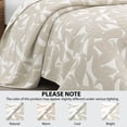 thumbnail image 4 of Mainstays Iris Leaf Stitched Quilt, King, Beige, Reversible Lightweight Bedding, 4 of 9