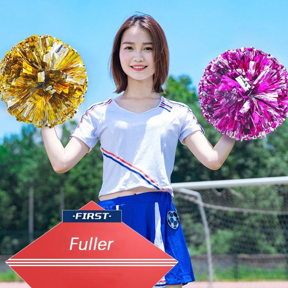 2pcs Cheer leading Pom Poms Hand Flowers Cheerleader Pompoms Sports 