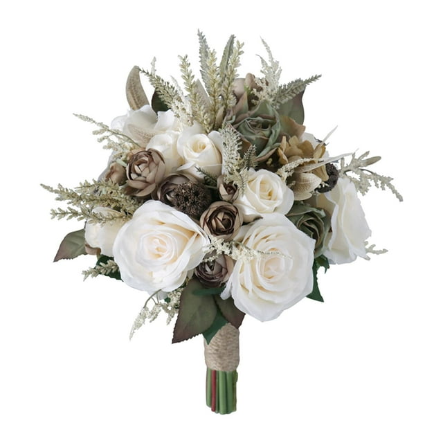 jifeng Artificiel Mariée Bouquets Mariage Jeter Mariée Mains Tenant Bouquet pour