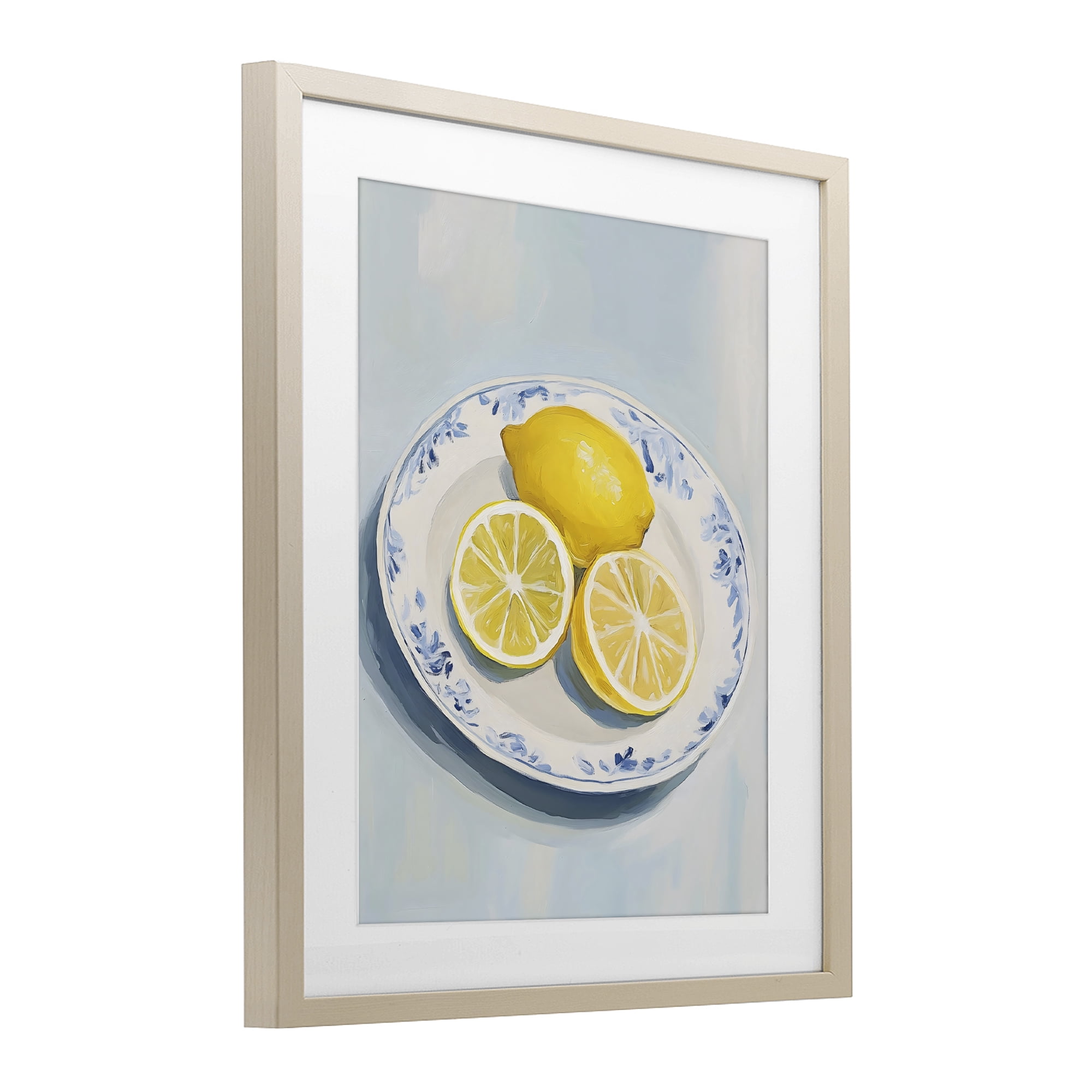 Stupell Industries Plate of Juicy Lemons Birch Framed Print Under Glass, design by The Prints Vibe