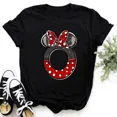 thumbnail image 3 of 2024 Marca Disney Ropa para niños Minnie Mouse Rojo Negro Letras AZ Estampado Niñas Niños Algodón Camiseta Negro Y2k Tops Camisetas para bebés, 3 of 5