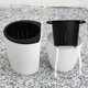 thumbnail image 4 of Macetero de riego automático colgante de plástico blanco montado en la pared, maceta de pared con contenedor de plantas de hierbas de Cactus de flores pequeñas, Juego de 3, 4 of 5