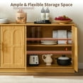 thumbnail image 5 of LKTART Sideboard Buffet Cabinet Farmhouse With Storage Arched Doors Wood 4 Doors 1 Drawer Off-White 67 Inch, 5 of 8
