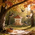 thumbnail image 5 of Tuvgenk Wild Bird Feeders Outdoor Squirrel Proof Hanging Platform Bird Feeder Garden Decorative Plastic Hopper Orange 9x9x8 inch, 5 of 6