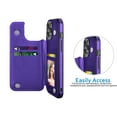 thumbnail image 5 of Cases for iPhone 13 / iPhone 13 Pro / iPhone 13 Pro Max 2021, Njjex PU Leather Slim Folio Flip Kickstand Shockproof Cards Holder Wallet Case Cover -Purple, 5 of 10