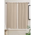 thumbnail image 2 of Bedroom Curtains 63 Inches length, Pure Light Khaki Window Treatment Curtain Drapes, Simple Solid Color Rod Pocket Curtain Panels for Living Room Kitchen, 42"x63", 2 Panels, 2 of 7