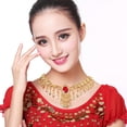 thumbnail image 4 of Tocado de danza del vientre Zulema Rojo dorado, 4 of 8