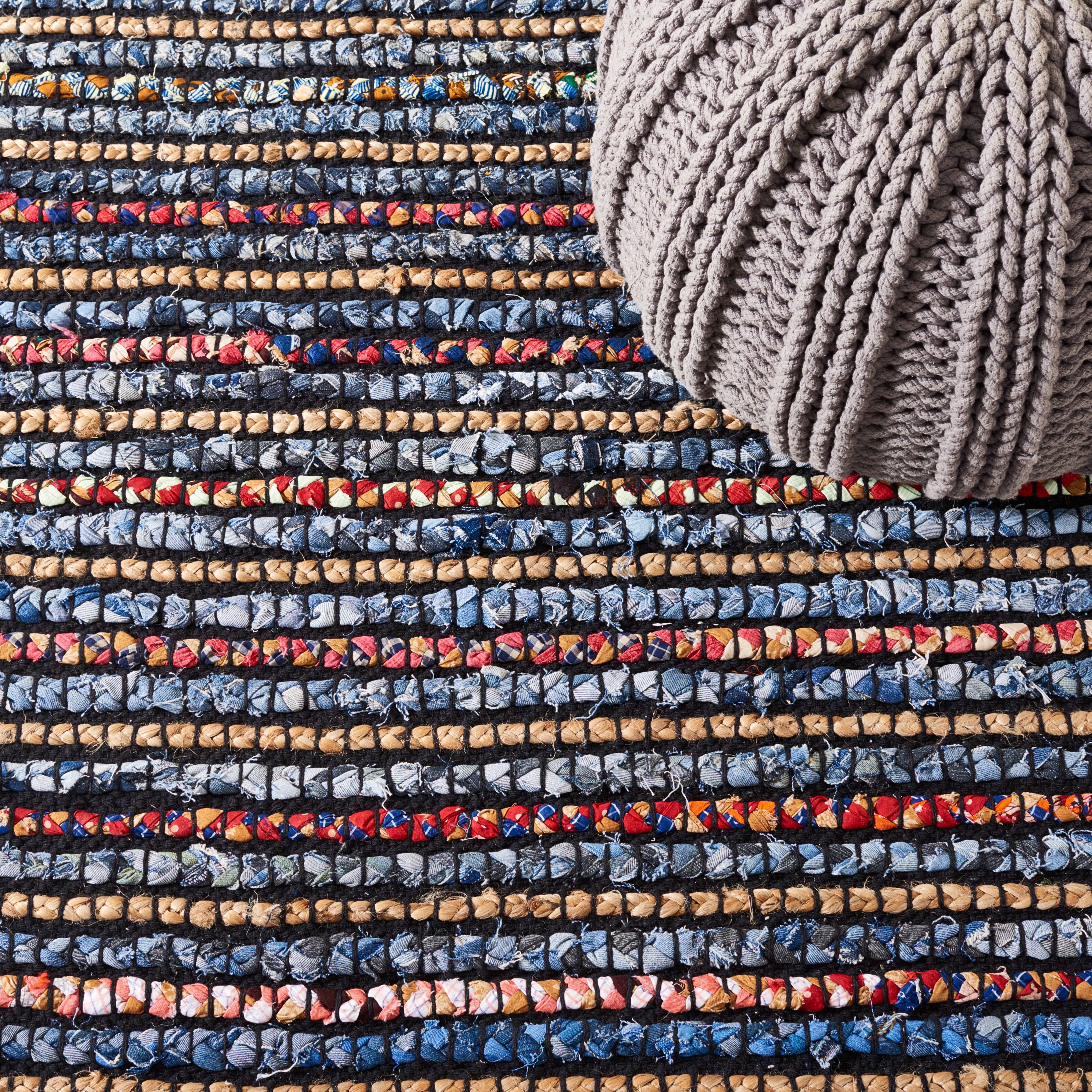 SAFAVIEH Cape Cod Alyssa Geometric Area Rug, Natural/Blue, 8' x 10'