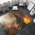 thumbnail image 3 of Shaggy Area Rug, Apocalyptic Skull Soldier Rugs for Living Room Bedroom Non Slip Door Mat Indoor Carpet Machine Washable Nursery Home Decor Floor Mats for Entryway 60x39in, 3 of 5