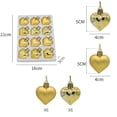 thumbnail image 6 of 1 Box Plating Procedures Christmas Balls Pendants Heart Shape Plastic Festive Ambience Festival Balls Pendants for Party-Champagne, 6 of 8