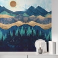 thumbnail image 3 of Idea4wall 2pcs Nordic Style Mountain & Sunshine Stick Wallpaper Removable Wall Murals Large Wall Stickers for Home Decoration, 48"x48", 3 of 5