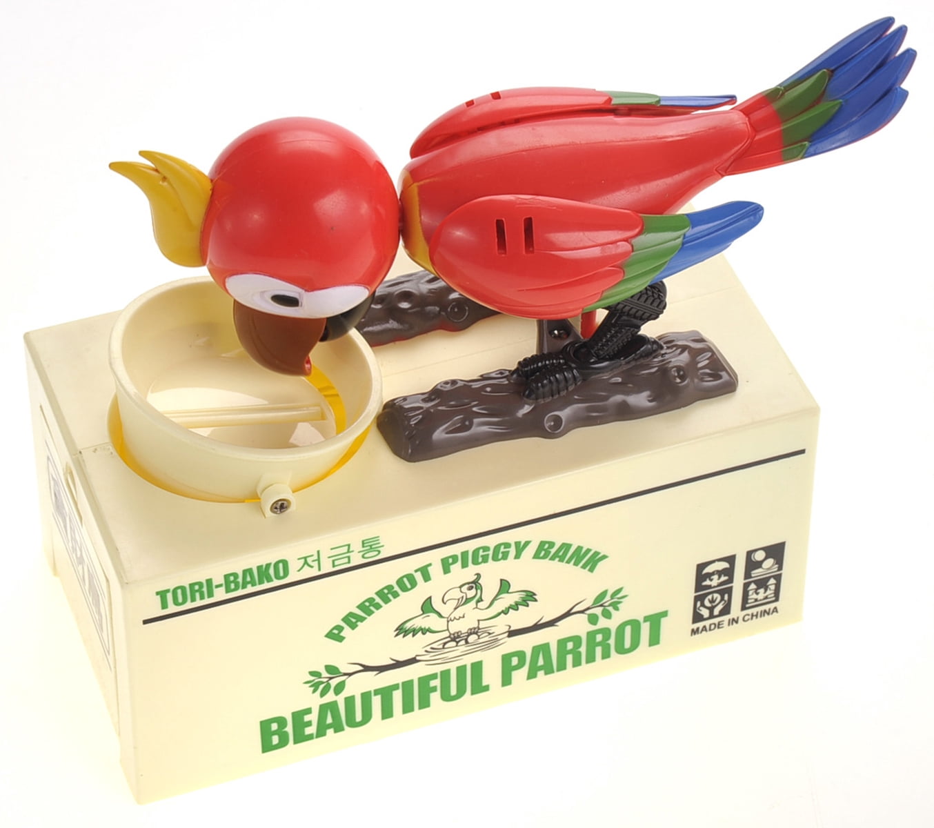 PlayWorld CoinCollector Parrot Coin Bank - Red