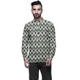 thumbnail image 1 of Atasi Kurta Court Imprimé Décontracté à Manches Longues avec Poignets pour Hommes Tenue d'Été, 1 of 1
