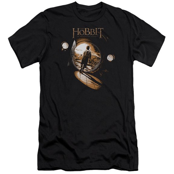The Hobbit Hobbit Hole Premium Canvas Adult Slim Fit 30/1 T-Shirt Black