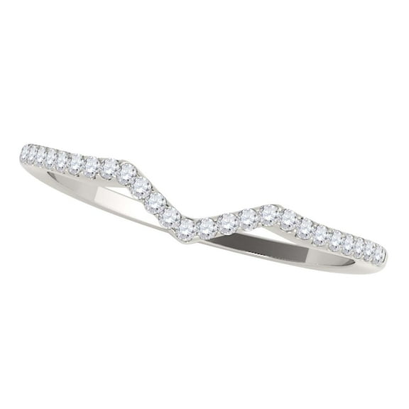 Aonejewelry 0.15 Ct. Ctw Diamond Wedding Band In 14K Solid White Gold