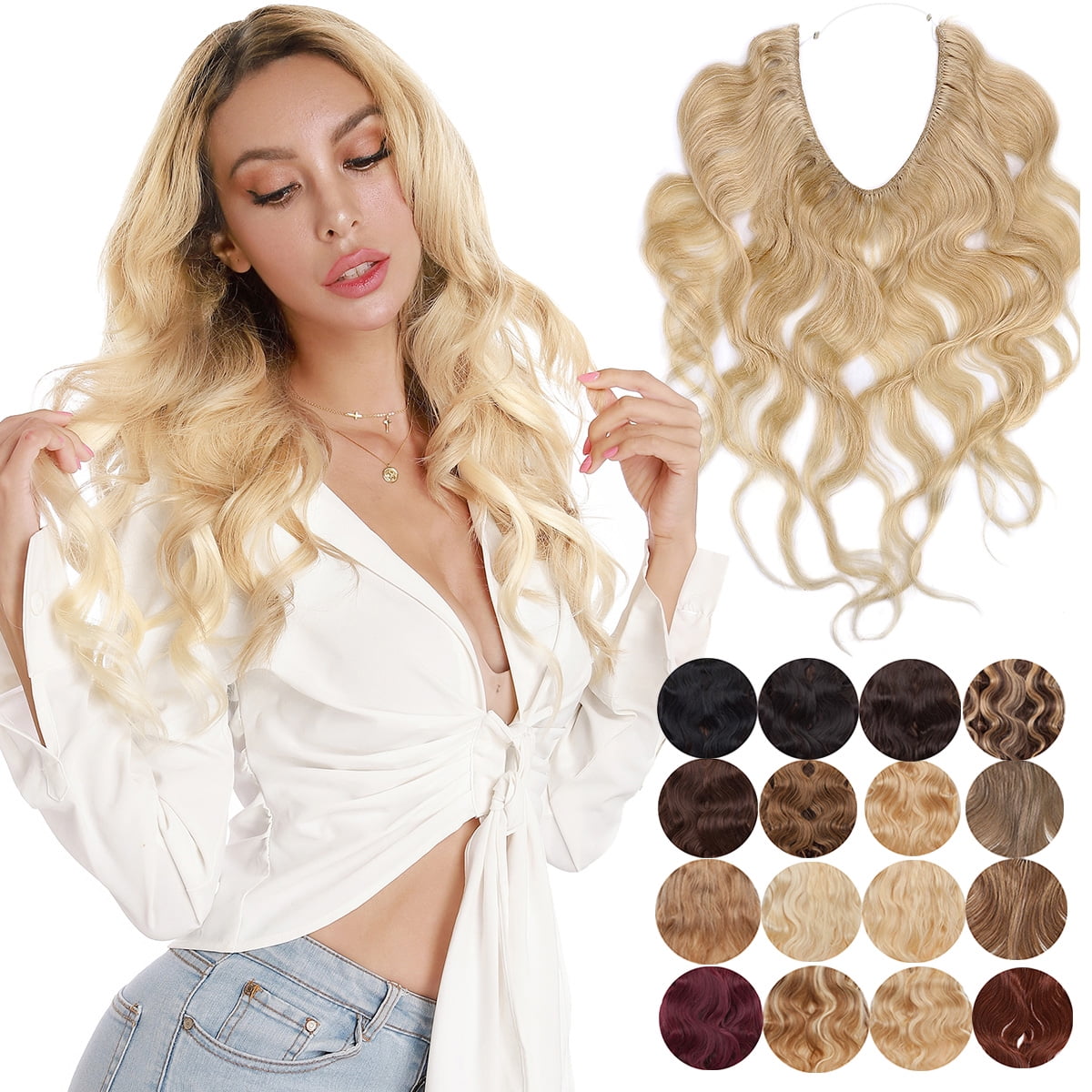SEGO Curly Wire in Human Hair Extensions Hidden Hair Extensions with