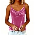 thumbnail image 6 of ctdiral Womens Velvet Sleeveless Tank Top Cowl Neck Spaghetti Strap Tanks Solid Color Loose Fit Tunic Tops Summer Fashion Party Tops Pink M, 6 of 8